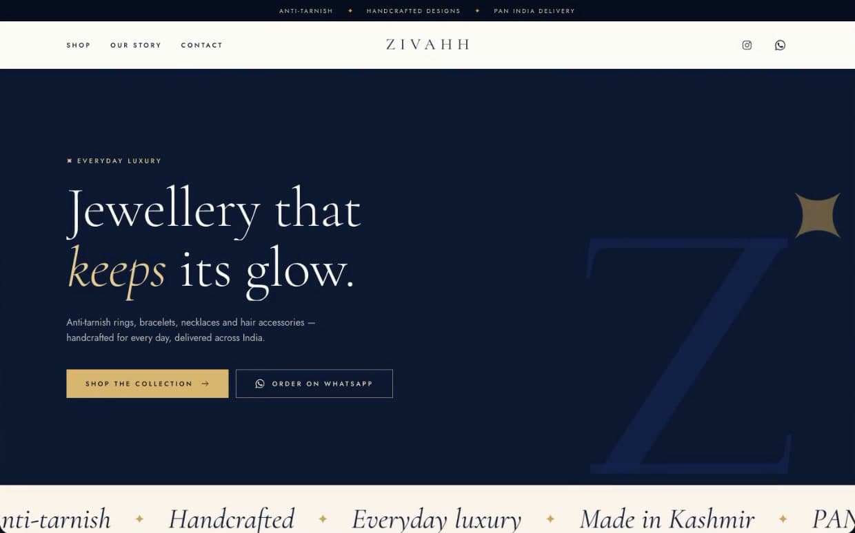 Zivahh home page